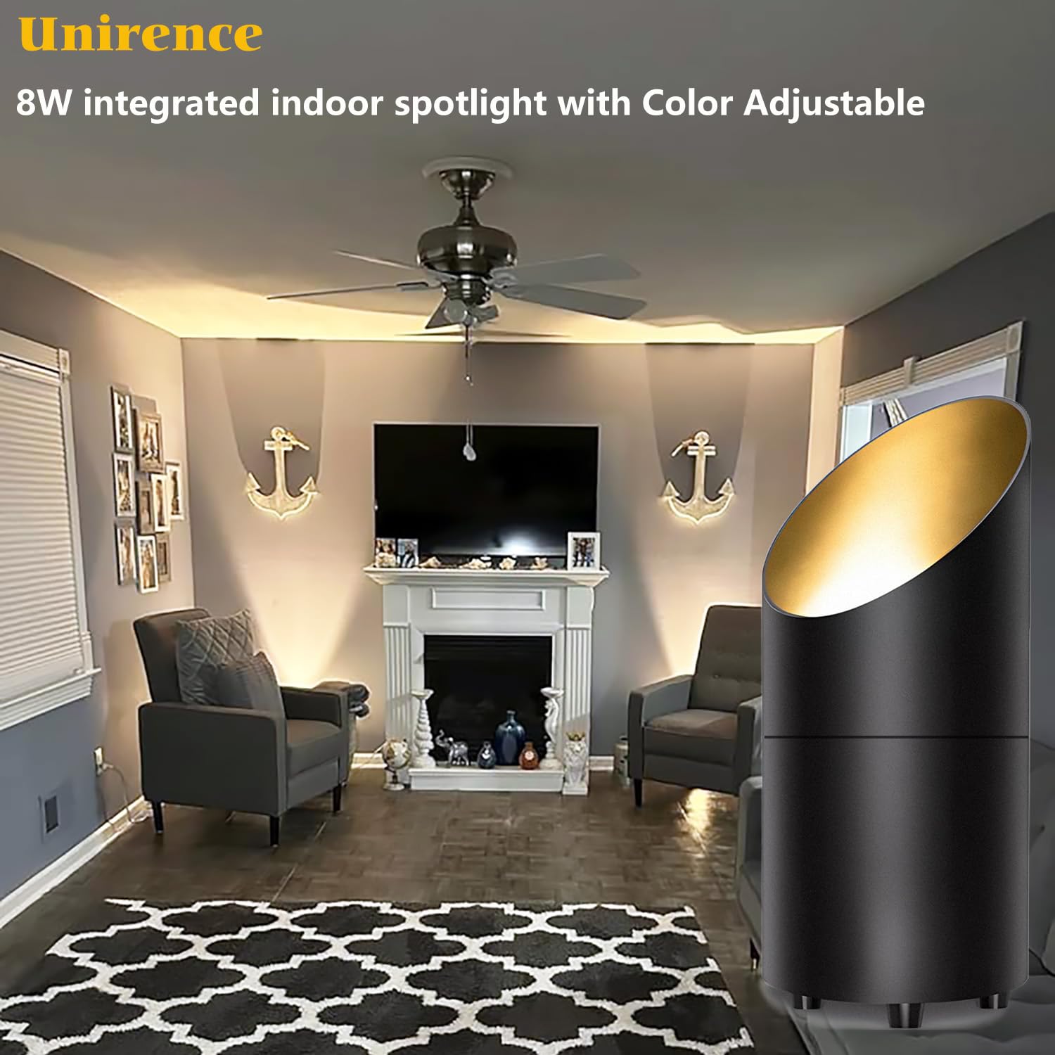 LED Uplighting Indoor Spot Lights 2700K-6500K 8W White Color Adjustable Desktop