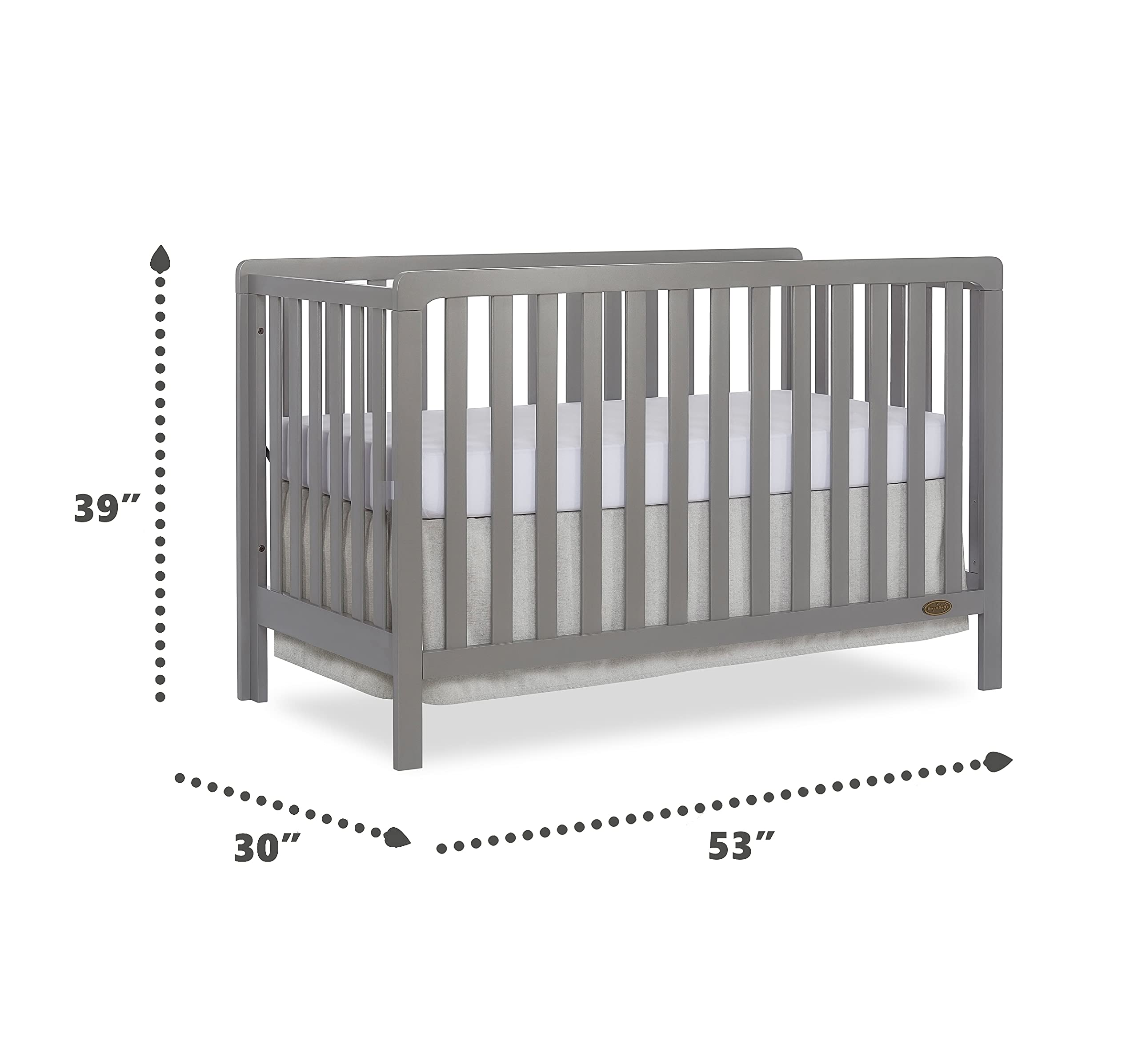 Ridgefield 5-in-1 Convertible Crib in Storm Grey, Greenguard Gold Certified