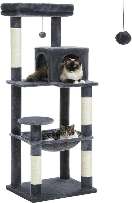 56.3'' Tall Cat Tree for Indoor Cats Multi-Level Cat Tower