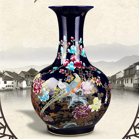 Vases Home Decor Ceramic Flower Vase 22.8 Inch Large Porcelain Vase Chinese