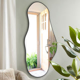 DAOYIJIAJU Large Irregular Shape Mirror, Big Asymmetrical Oblong Mirror, Modern Cloud Shaped Organic Mirror for Living Room Bathroom Bedroom Entryway Fireplace, 47.2"x21.4"