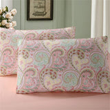 Luxury & Elegant Pink Boho Paisley Bedding 3-PCS Reversible Quilted Duvet Cover Set