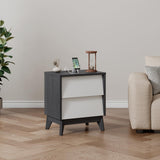 Hasbrick Casual 2 Drawer Nightstand with Wireless Charging and USB Ports,