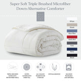 Microfiber Down-Alternative Solid Color Comforter - White - Full/Queen (90"x90")