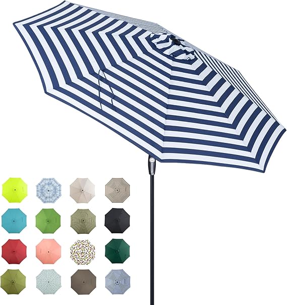 10ft Patio Market Outdoor Table Umbrella with Auto Tilt and Crank