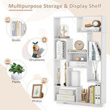 47" Bookshelf Set of 2, Modern Wooden Geometric Bookcase with Open Shelves, Anti-Tipping Kits, Wood Book Case Shelf, Open Cube Storage Organizer Display Rack for Living Room, White