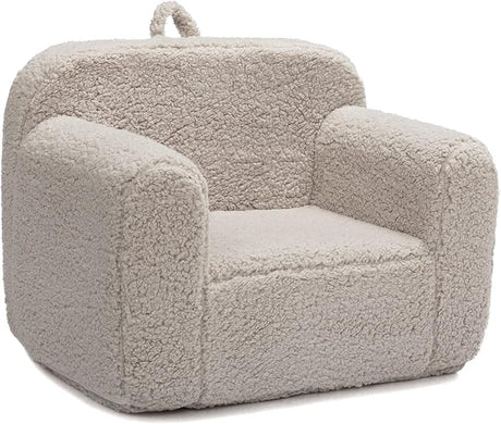 Kids Ultra-Soft Snuggle Foam Filled Chair, Toddler Cuddly Sherpa Reading Couch for Boys