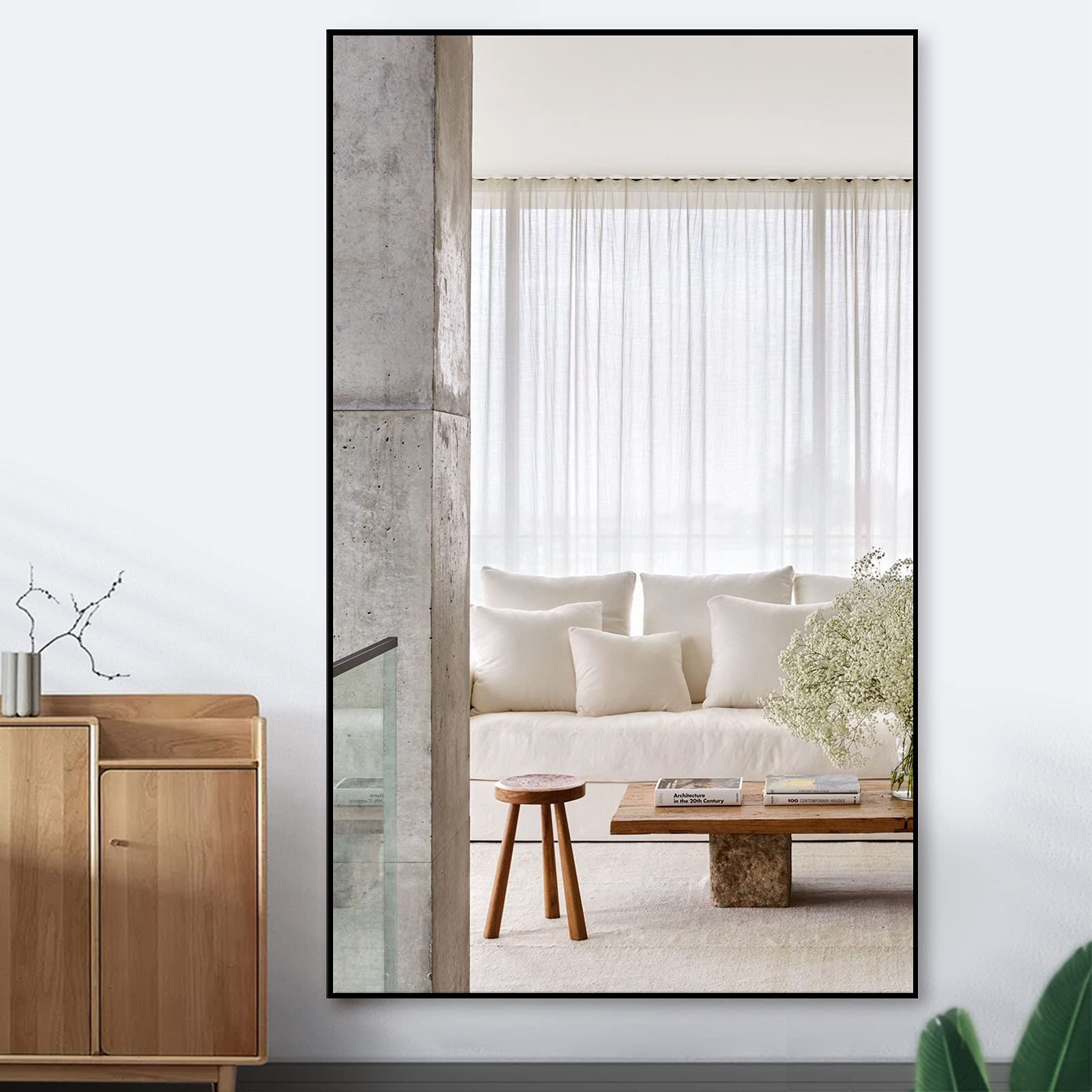 Aluminum Alloy Frame Floor Mirror for Living Room, Bedroom