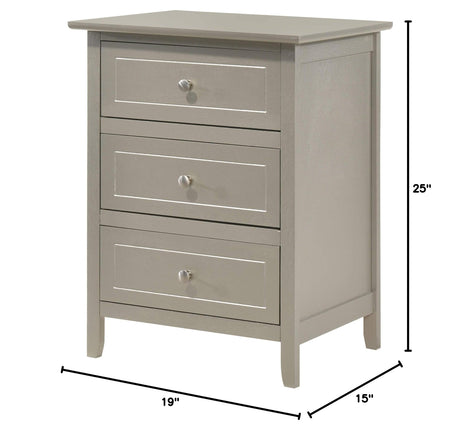 Daniel 3 Drawer Nightstand in Black