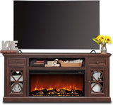 Electric Fireplace TV Stand for 80 Inch TVs, 31" Tall Highboy Entertainment Center