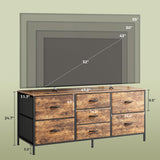 Dresser with 7 Drawers, 47 Inch Dresser TV Stand for 43, 50, 55 Inch TV