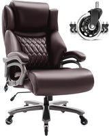 Big and Tall 400lbs Office Chair- Adjustable Lumbar Support Quiet Rubber Wheels Heavy