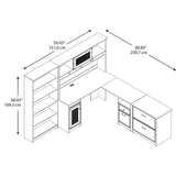 L Shaped Desk with Hutch, 5 Shelf Bookcase and Lateral File Cabinet