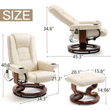 Reclining Chair with Vibration Massage Faux Leather Recliner