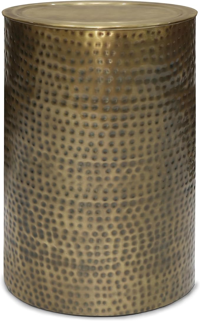 Corbin 16 inch Wide Metal Side Table in Hammered Antique Copper
