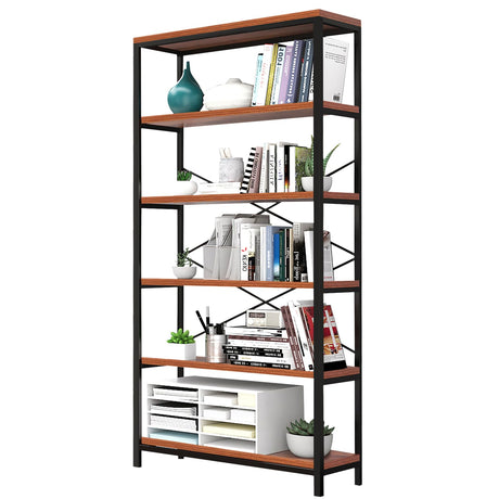 Tier Industrial Bookshelf, Vintage Standing Storage Shelf, Display Shelving Units, Tall Bookcase, Industrial Metal Book Shelves for Living Room Bedroom and Home Office