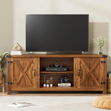 58 Inch Entertainment Center with 2 Doors and 2 Storage Cabinets for TV up to 65 inch,