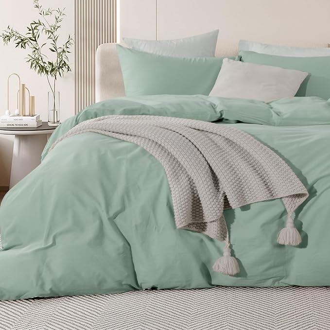 Duvet Cover Set 100% Washed Cotton Oversized King 120"x98" Linen Feel Textured Organic Natural 3 Pieces