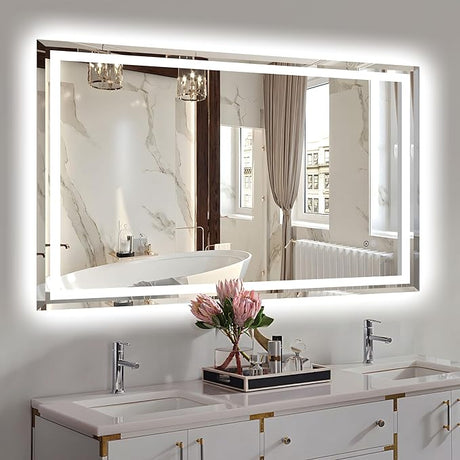 30x40 Inch LED Bathroom Mirror, Anti-Fog Mirror for Bathroom, Backlit and Front Lighted