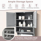 Bathroom Medicine Cabinet, Storage Cabinet with Double Louvered Doors