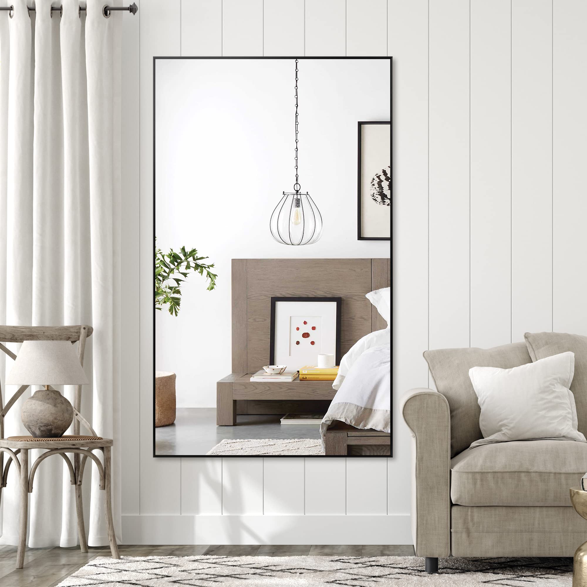 Aluminum Alloy Frame Floor Mirror for Living Room, Bedroom