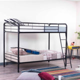 Twin Over Twin Metal Bunk Bed in Black