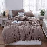 100% Jersey Knit Cotton Duvet Cover Set T-Shirt Feel Bedding Set Ultra Soft Wrinkle-Free (Mocha Brown, King)