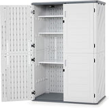 Small Plastic Storage Shed 4.3 x 2.5 ft, Waterproof Outdoor Storage Cabinet with Floor