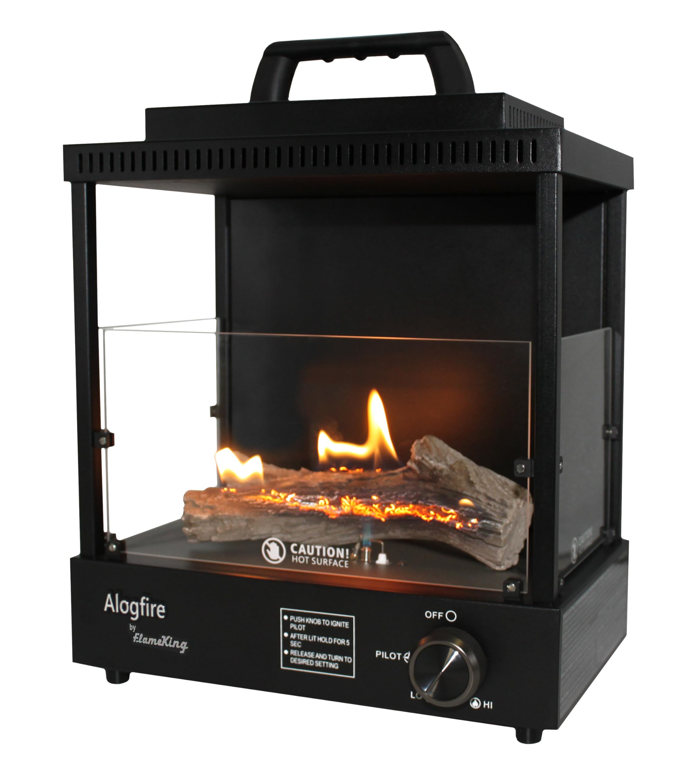 ALOGFIRE Propane Ambiance Log Fireplace Heater, Clean and Smokeless Dancing Flames