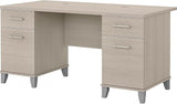 Somerset 60W Office Desk with Drawers in Sand Oak