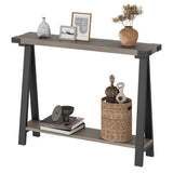 Farmhouse Console Table, 43.3" Entryway Table with Storage, 2 Tier Sofa Table