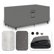 CNCZMH Heavy Duty Patio Furniture Set Covers, Rectangular Table Cover Outdoor, 600D Canvas Waterproof Oval Patio Dining Table Chair Covers 62''L x 42''W x 28''H, Grey