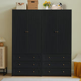 Wardrobe Closet Armoire, 71 "Wardrobe Armoire Wooden Closet with 4 Doors