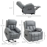 Electric Power Lift Recliner Chair, PU Leather Reclining Chair with Vibration Massage,