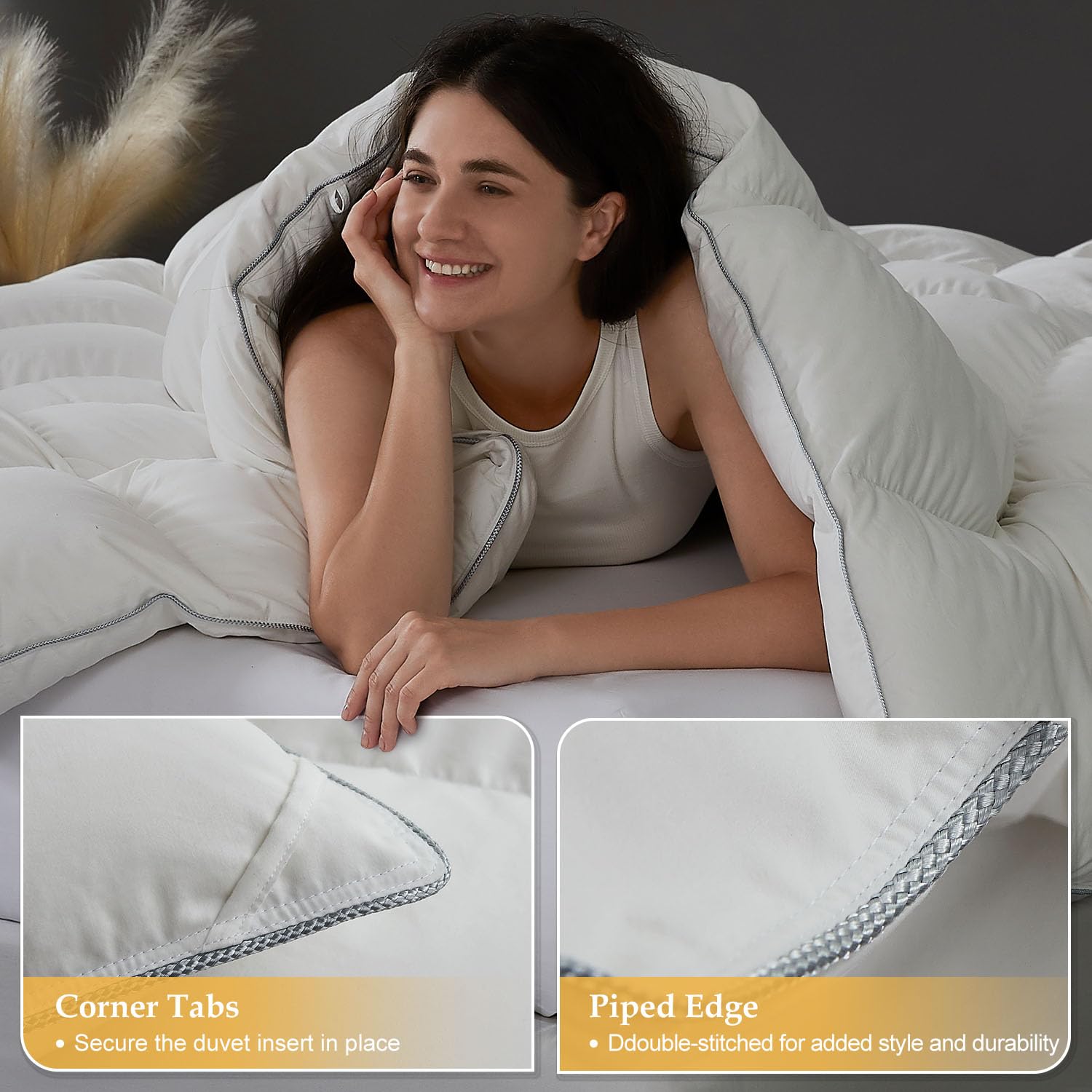 King Size Feather Down Comforter - Luxurious All-Season Duvet Insert
