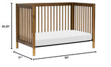 Gelato 4-in-1 Convertible Crib with Toddler Bed Conversion in Natural Walnut and Brushed