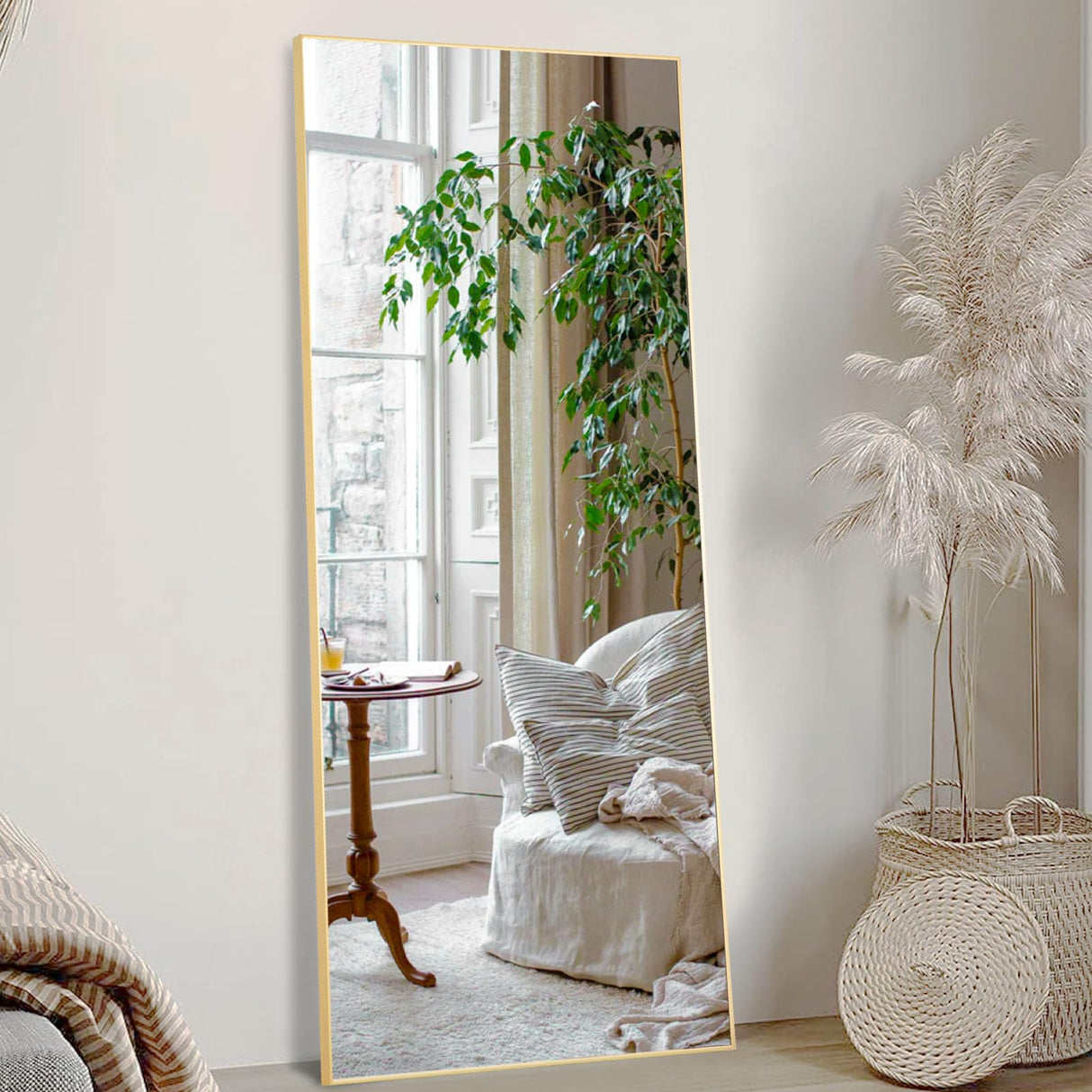 64"x21" Full Length Mirror, Full Body Floor Mirror for Bedroom Large Wall Mirror with Stand