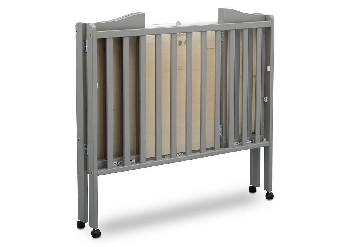 Folding Portable Mini Baby Crib with 1.5-inch Mattress - Greenguard Gold Certified, Grey