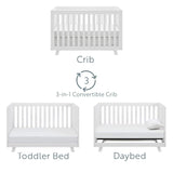 Beckett Convertible Crib (White) – Converts from Baby Crib to Toddler Bed and Daybed,