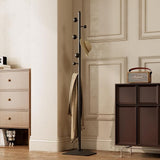 coat rack freestanding,coat rack stand with 7 Hooks and Metal Base for Bags