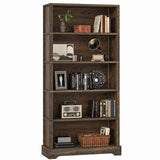 5-Shelf Wood Bookcase, 65 Inch Tall Bookshelf with Storage, Floor Standing Display Book Shelf (Rustic Brown)