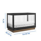 James Acrylic 4-in-1 Convertible Crib - Greenguard Gold Certified,