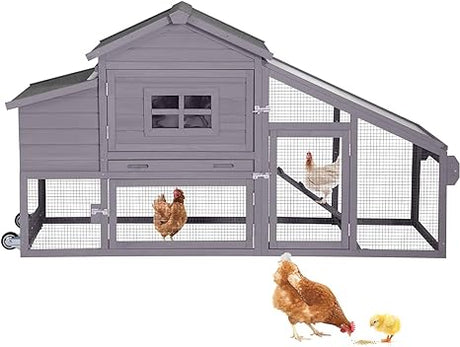 Chicken Coop for 4 Chickens, Mobile Chicken House