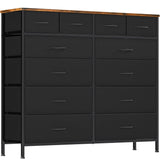 Large Dresser for Bedroom with 12 Deep Drawers, Tall Fabric Drawer Dresser, Chest of