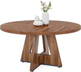 Round Dining Table Wood Kitchen Table for Dining Room Living Room, 47 inch Dining Room Tables for 4 People,