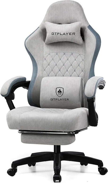 Gaming Chair, Computer Office Chair with Pocket Spring Cushion, Linkage Armrests and