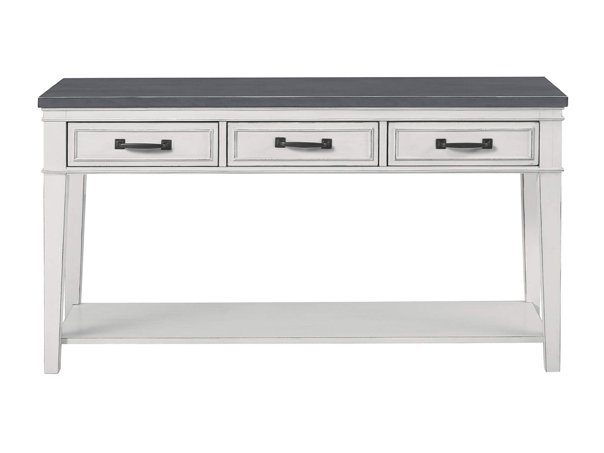 Del Mar Sofa Table, Antique White and Grey