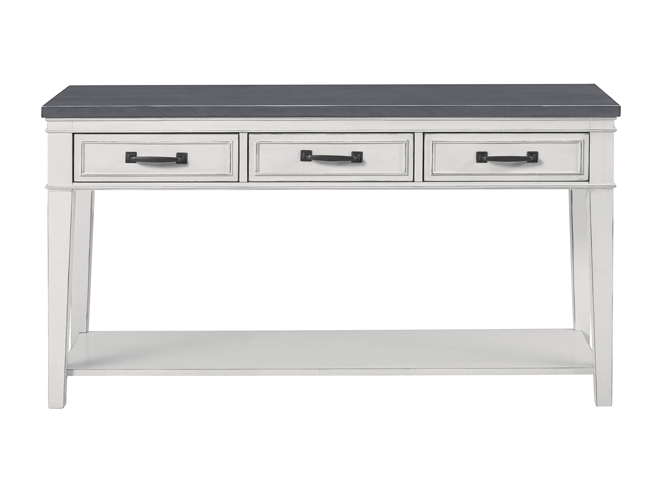 Del Mar Sofa Table, Antique White and Grey