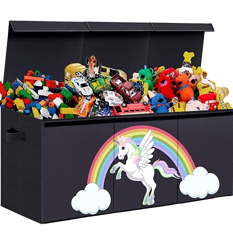 Extra Large Toy Box for Boys, Large Toy Chest for Kids, Collapsible Sturdy Storage Bins