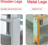 Wood Legs Modern Console Tables for Entryway Living Room Glass Narrow Console Table